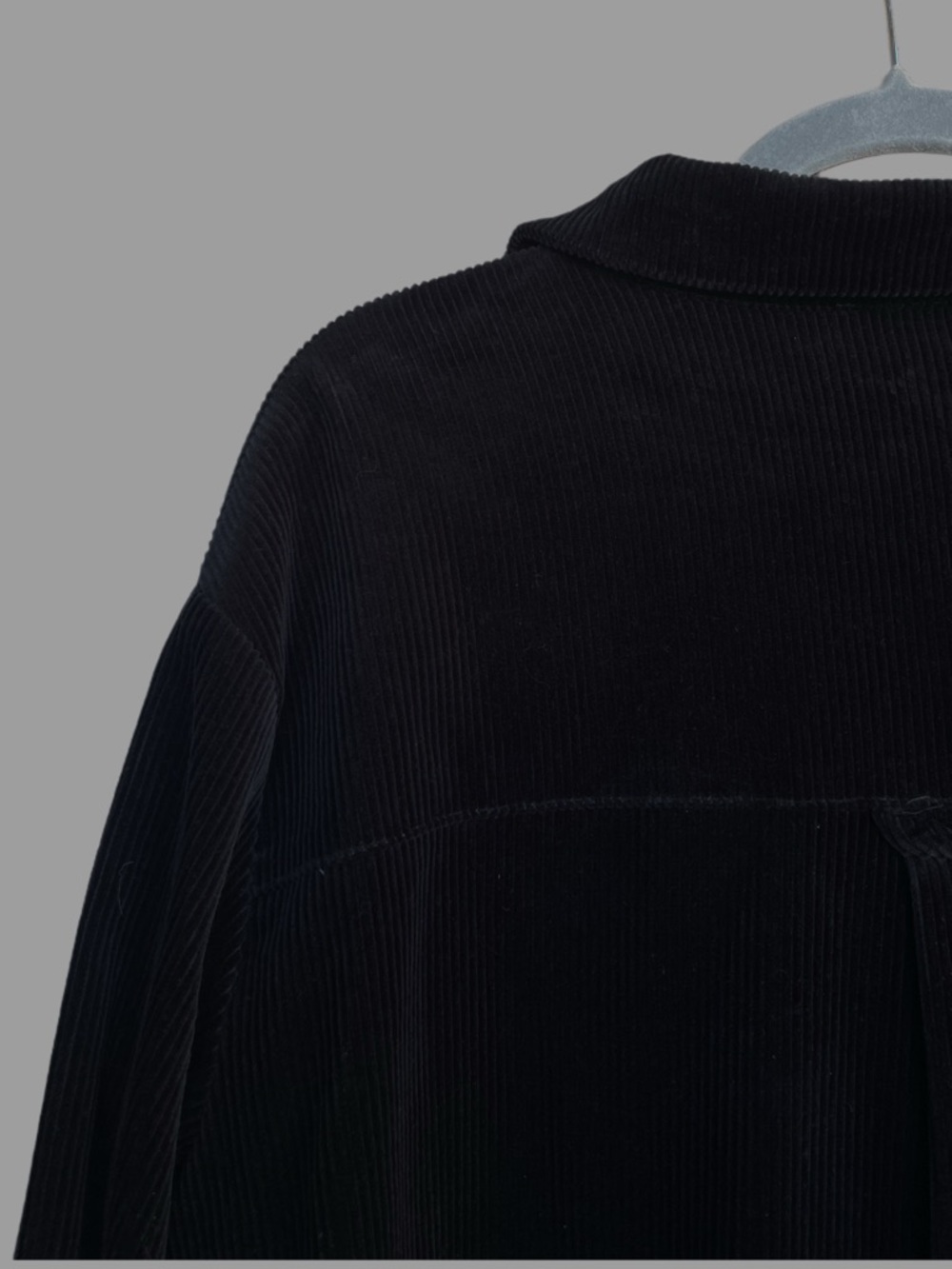 SEZANE Black Velvet Corduroy Button Down Long Sleeve Mini Sadie Shirt Dress - Picture 10 of 14